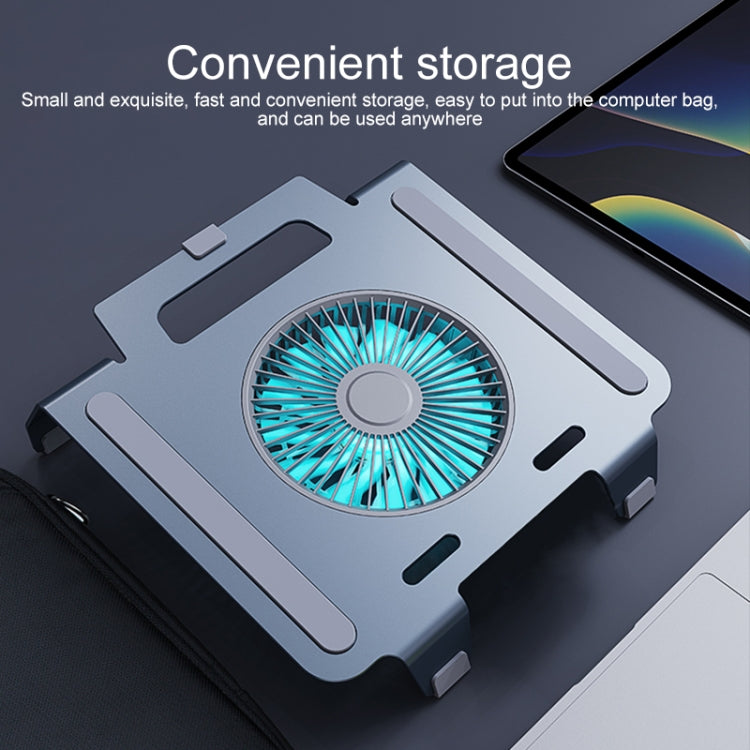 R-JUST HZ25 3.5W Aluminum Alloy Large Turbo Desktop Fan Cooling Laptop Stand(Grey)