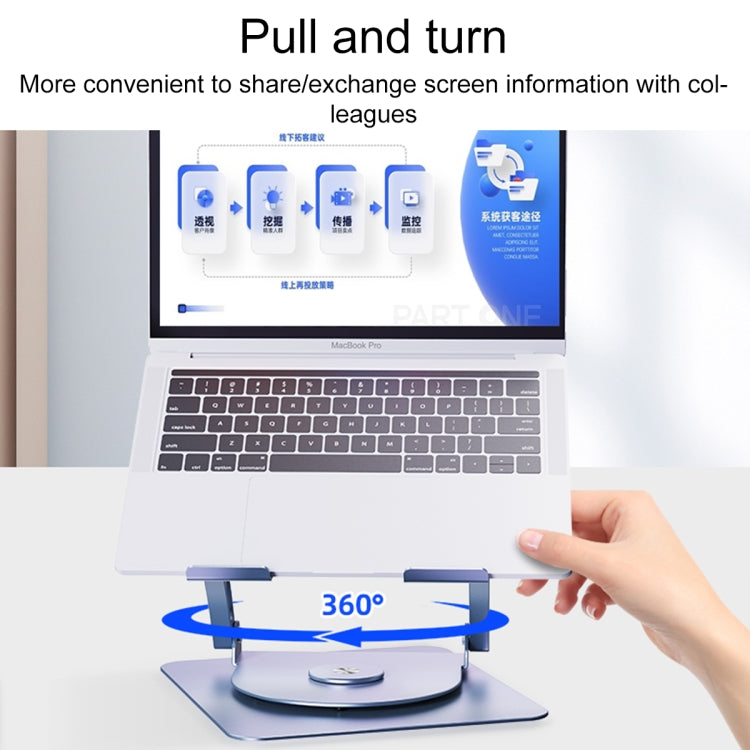 R- JUST HZ08-1 Rotating Two Holes Lifting Laptop Stand (Grey)