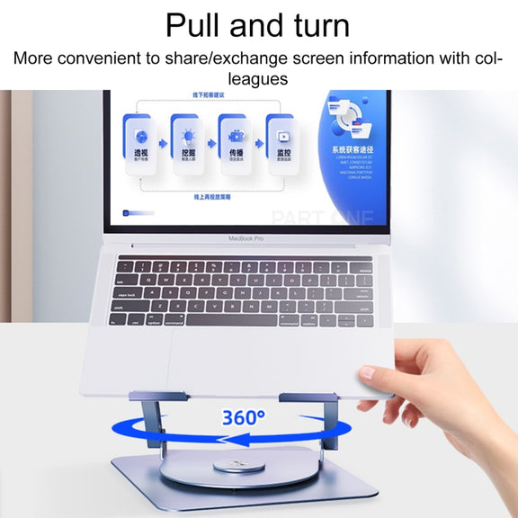 R- JUST HZ08-1 Rotating Two Holes Lifting Laptop Stand (Grey)