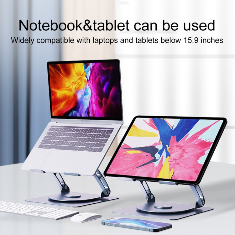 R- JUST HZ08-1 Rotating Two Holes Lifting Laptop Stand (Silver)