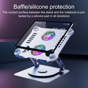 R- JUST HZ13-1 Rotating Foldable Multi-Angle Aluminum Alloy Laptop Fan Bracket (Silver)