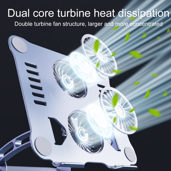 R- JUST HZ13-1 Rotating Foldable Multi-Angle Aluminum Alloy Laptop Fan Bracket (Silver)