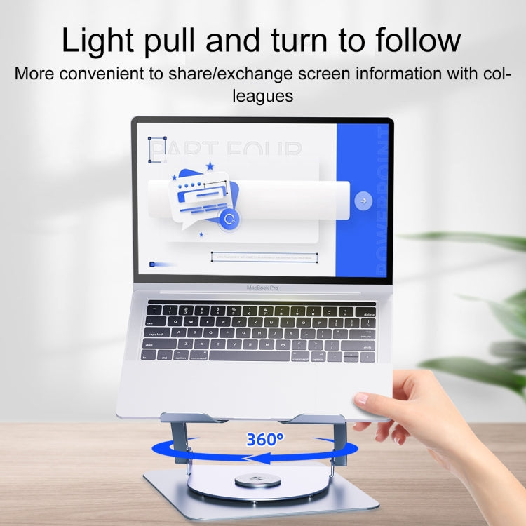 R- JUST HZ13-1 Rotating Foldable Multi-Angle Aluminum Alloy Laptop Fan Bracket (Silver)