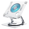 R- JUST HZ22-1 Rotating Dual-purpose Desktop Fan Aluminum Alloy Laptop Stand (Silver) - free shipping - PMC TechLife - Order now!