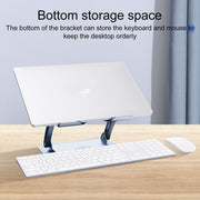 R- JUST HZ22-1 Rotating Dual-purpose Desktop Fan Aluminum Alloy Laptop Stand (Silver)