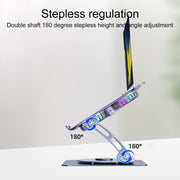 R- JUST HZ22-1 Rotating Dual-purpose Desktop Fan Aluminum Alloy Laptop Stand (Silver)