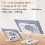 R-JUST T632 Acrylic 360 Degree Rotating Desktop Tablet Stand (Transparent)
