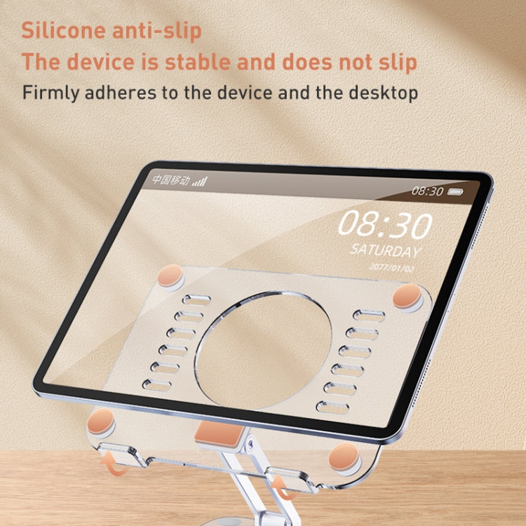 R-JUST T632 Acrylic 360 Degree Rotating Desktop Tablet Stand (Transparent)