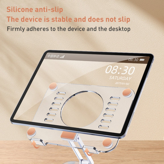 R-JUST T632 Acrylic 360 Degree Rotating Desktop Tablet Stand (Transparent)