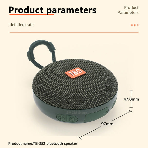 T&G TG352 Outdoor Portable Riding Wireless Bluetooth Speaker TWS Stereo Subwoofer, Support Handsfree Call / FM / TF(Grey)