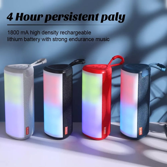 T&G TG357 Portable Wireless Bluetooth Speaker Outdoor Subwoofer with RGB Colorful Light & TWS(Red)