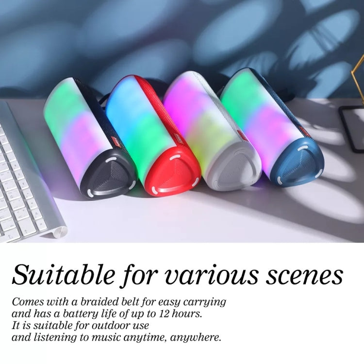 T&G TG357 Portable Wireless Bluetooth Speaker Outdoor Subwoofer with RGB Colorful Light & TWS(Red)