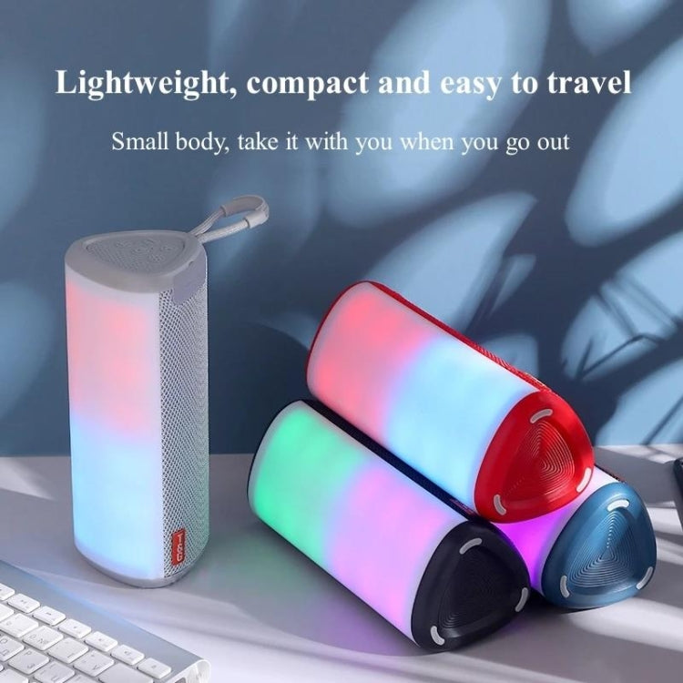 T&G TG357 Portable Wireless Bluetooth Speaker Outdoor Subwoofer with RGB Colorful Light & TWS(Grey)