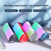 T&G TG357 Portable Wireless Bluetooth Speaker Outdoor Subwoofer with RGB Colorful Light & TWS(Blue)