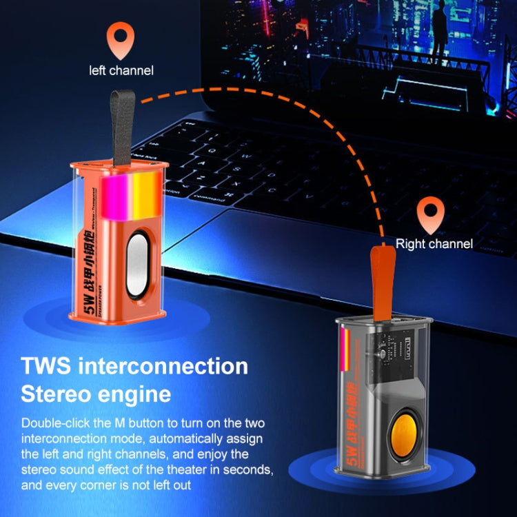 5W Portable Bullet TWS Wireless Bluetooth Speaker (Grey)