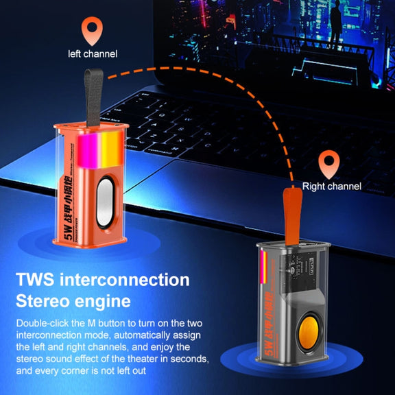 5W Portable Bullet TWS Wireless Bluetooth Speaker (Grey)