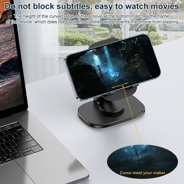 FD5 B028 Foldable Rotating Desktop Phone Tablet Holder (Black)