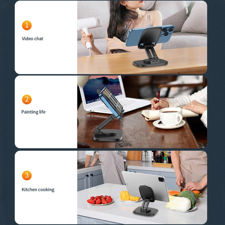FD5 B028 Foldable Rotating Desktop Phone Tablet Holder (White)