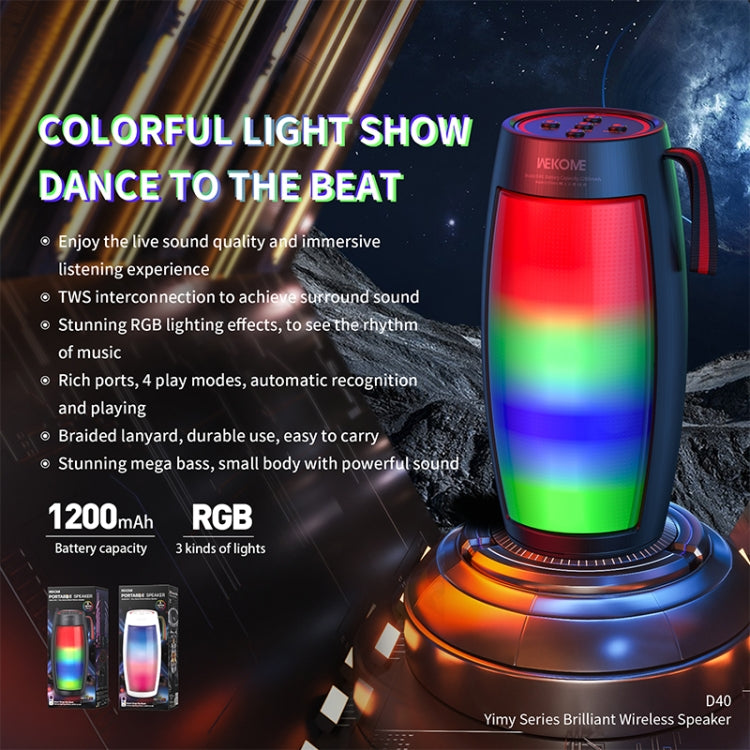 WEKOME D40 5W Sound Pulse Colorful Bluetooth Speaker (Black)