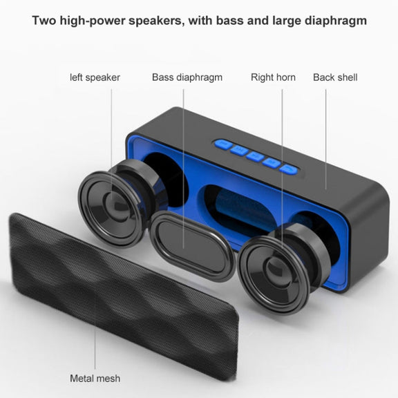 SC211 Pro Outdoor Multi-function Card Wireless Bluetooth Speaker Upgraded Version(Red)