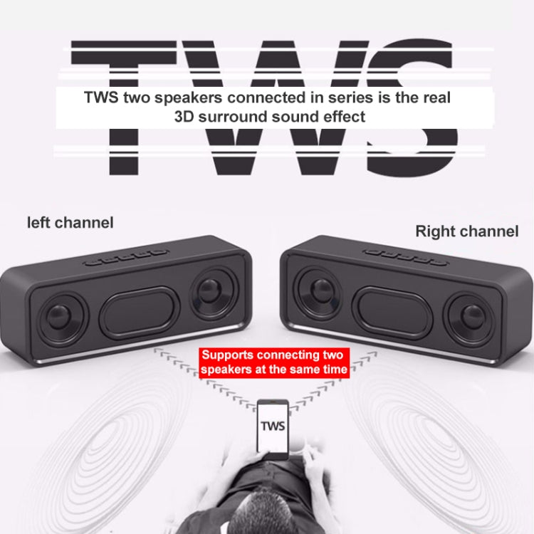 SC211 Pro Outdoor Multi-function Card Wireless Bluetooth Speaker Upgraded Version(Black)