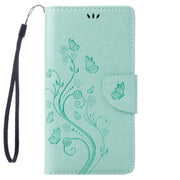 For  iPhone 8 & 7  Pressed Flowers Horizontal Flip Leather Case with Holder & Card Slots & Wallet(Green)