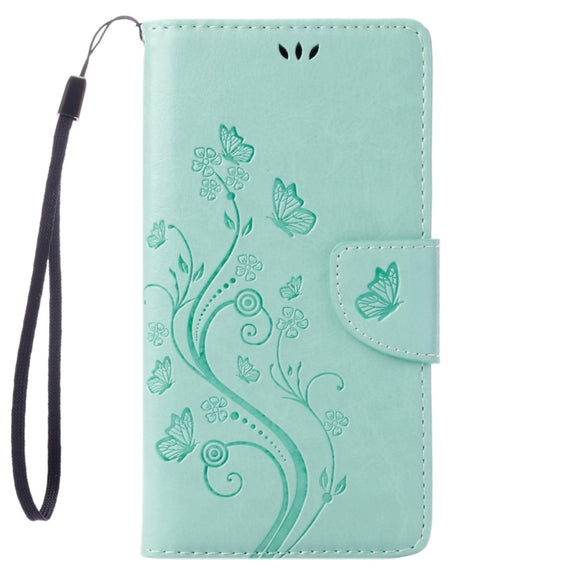 For  iPhone 8 & 7  Pressed Flowers Horizontal Flip Leather Case with Holder & Card Slots & Wallet(Green)