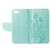 For  iPhone 8 & 7  Pressed Flowers Horizontal Flip Leather Case with Holder & Card Slots & Wallet(Green)