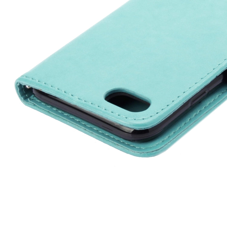 For  iPhone 8 & 7  Pressed Flowers Horizontal Flip Leather Case with Holder & Card Slots & Wallet(Green)