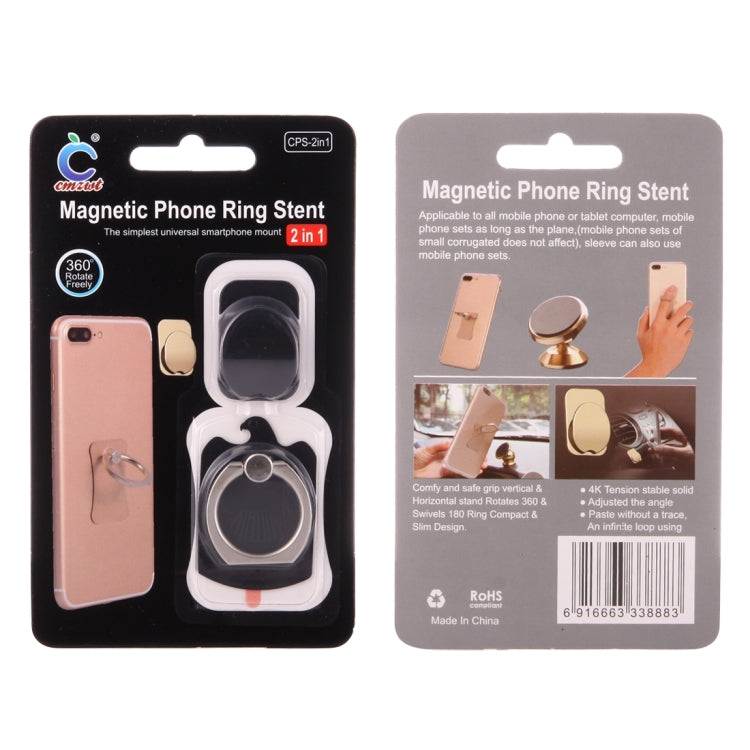 Cmzact CPS-2in1 2 in 1 Eagle Shape 360 Degrees Rotation Magnetic Phone Ring Stent Car Hook Mount