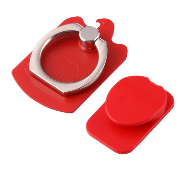 Cmzact CPS-2in1 2 in 1 Eagle Shape 360 Degrees Rotation Magnetic Phone Ring Stent Car Hook Mount(Red)