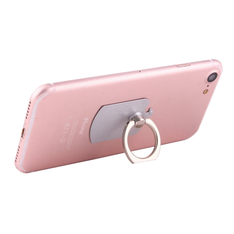 Cmzact CPS-2in1 2 in 1 Eagle Shape 360 Degrees Rotation Magnetic Phone Ring Stent Car Hook Mount(Silver)