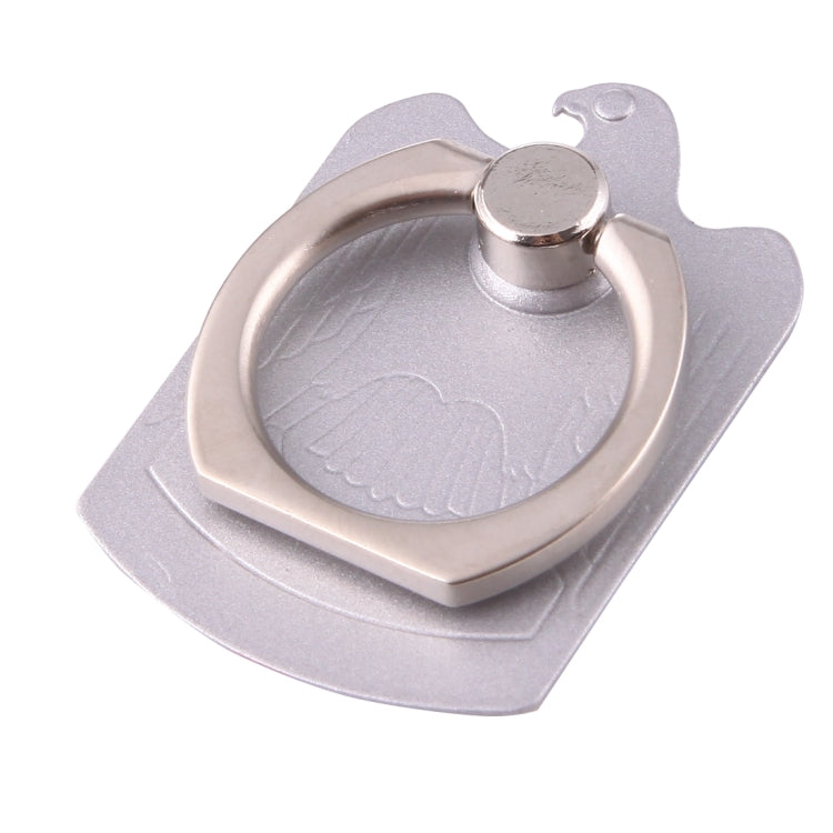 Cmzact CPS-2in1 2 in 1 Eagle Shape 360 Degrees Rotation Magnetic Phone Ring Stent Car Hook Mount(Silver)