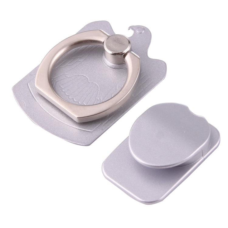 Cmzact CPS-2in1 2 in 1 Eagle Shape 360 Degrees Rotation Magnetic Phone Ring Stent Car Hook Mount(Silver)