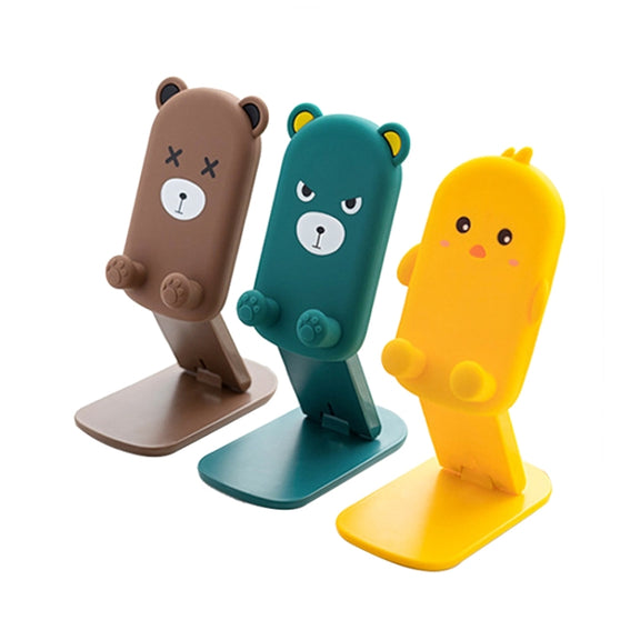 DK-XX-111 Cartoon Animal Retractable Phone Lazy Bracket Foldable Desktop Holder(Green)