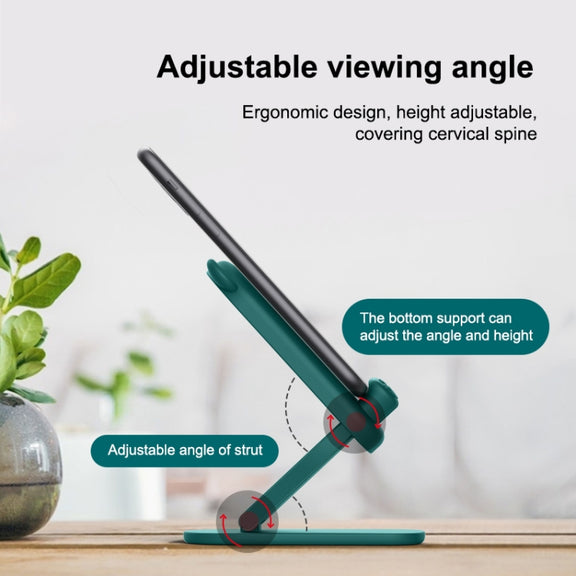 DK-XX-111 Cartoon Animal Retractable Phone Lazy Bracket Foldable Desktop Holder(Green)