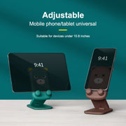 DK-XX-111 Cartoon Animal Retractable Phone Lazy Bracket Foldable Desktop Holder(Green)