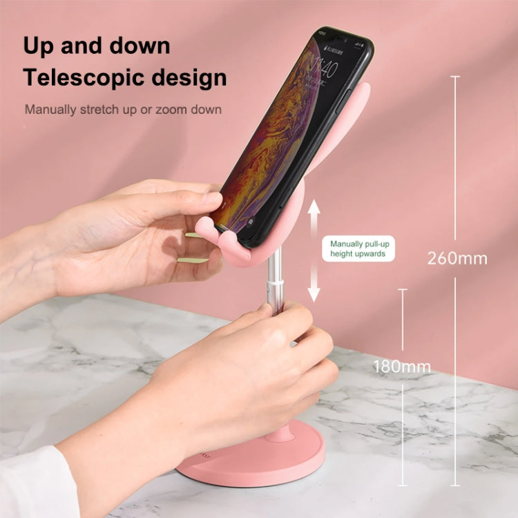 03247 Rabbit Retractable Phone Lazy Bracket Foldable Desktop Holder(White)