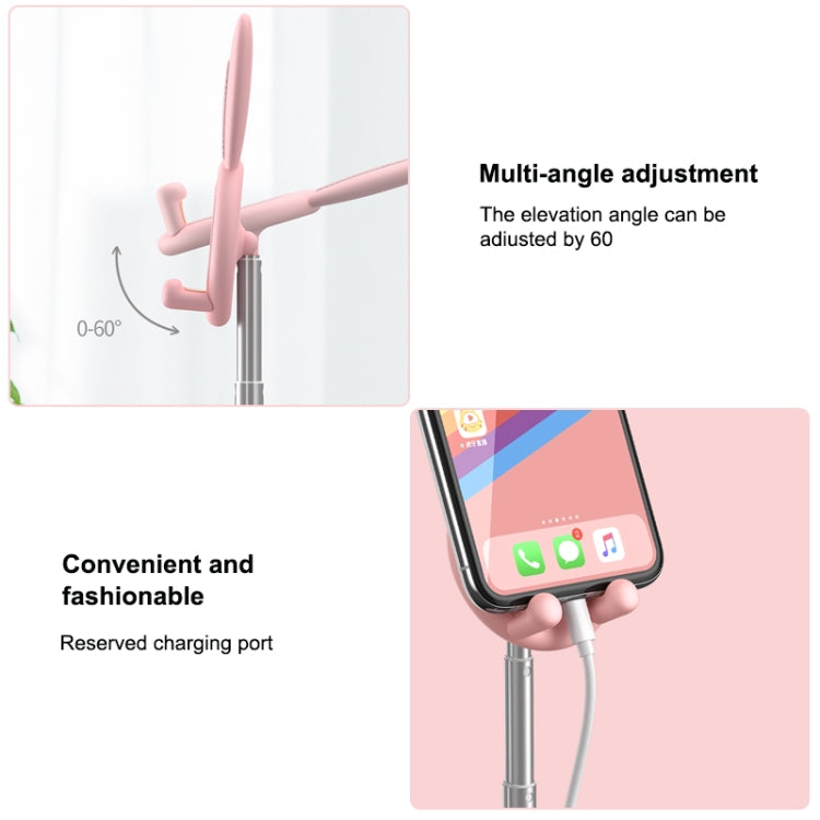 03247 Rabbit Retractable Phone Lazy Bracket Foldable Desktop Holder(White)