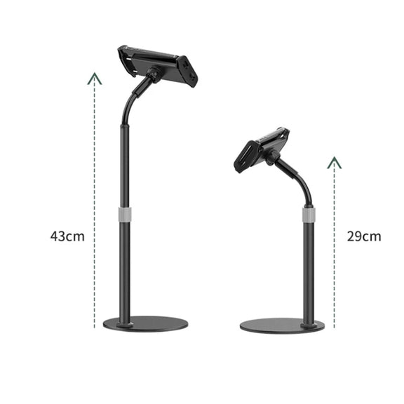 ZM17 Retractable Rotatable Outdoor Selfie Desktop Phone Stand for 4.6-7.8 inch Mobile Phones / Tablets (Black)