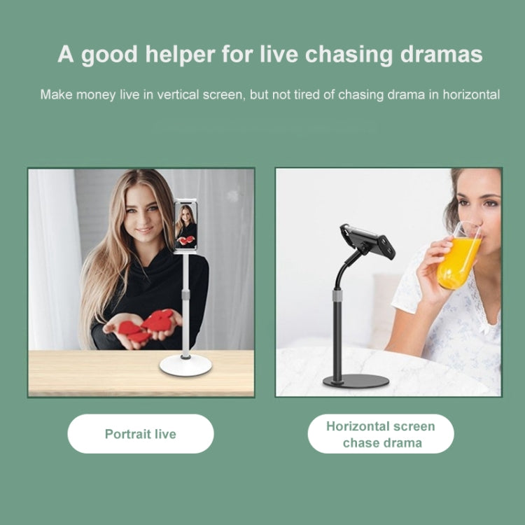 ZM17 Retractable Rotatable Outdoor Selfie Desktop Phone Stand for 4.6-7.8 inch Mobile Phones / Tablets (White)