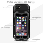 LOVE MEI for  iPhone 7 Professional and Powerful Dustproof Shockproof Anti-slip Metal Protective Case(Black)