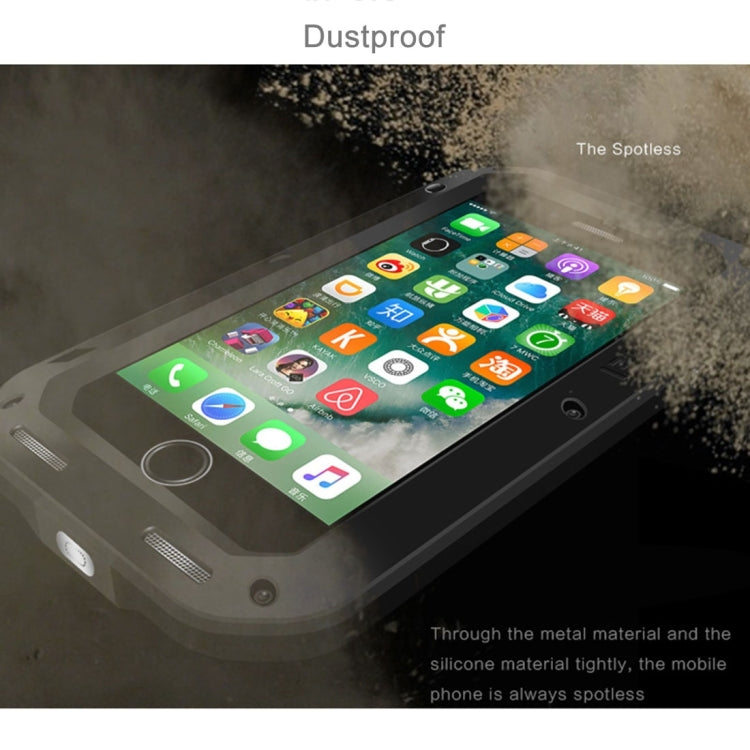 LOVE MEI for  iPhone 7 Professional and Powerful Dustproof Shockproof Anti-slip Metal Protective Case(Black)