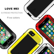 LOVE MEI for  iPhone 7 Professional and Powerful Dustproof Shockproof Anti-slip Metal Protective Case(Black)