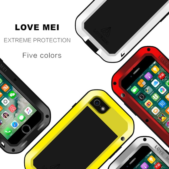 LOVE MEI for  iPhone 7 Professional and Powerful Dustproof Shockproof Anti-slip Metal Protective Case(Black)