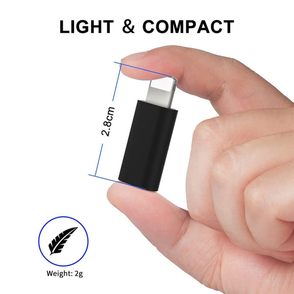 ENKAY Hat-Prince HC-6 Mini ABS USB-C / Type-C 3.1 to 8 Pin Port Connector Adapter(Black)