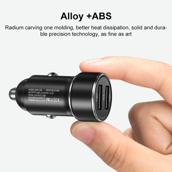 WK WP-C46 Staroad Series Vieyie 15W Dual-USB Car Charger (Grey)