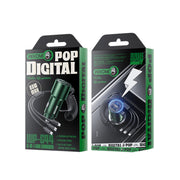 WK WP-C44 Pop Digital Series Ciahung 3-in-1 Cabled 33W Dual-USB Fast Car Charger (Silver)