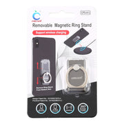 CPS-013 360 Degrees Rotate Freely Removable Magnetic Ring Stand Phone Holder, Support Wireless Charging(Black)