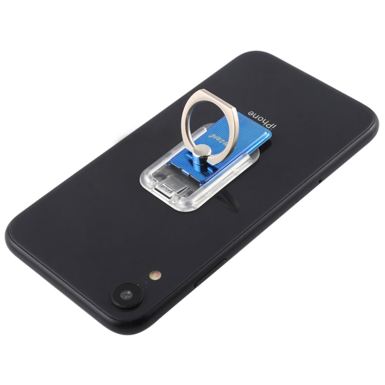 CPS-013 360 Degrees Rotate Freely Removable Magnetic Ring Stand Phone Holder, Support Wireless Charging(Blue)